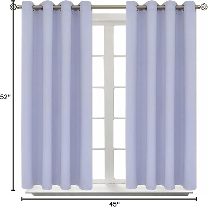 BGment Short Curtains for Small Window 45 Inch Long - Lavander 2 Panels