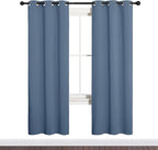 NICETOWN Blackout Curtains for Bedroom, Home Decoration Thermal Insulated Noise Reducing Curtains & Drapes for Boys Room, Privacy Panels (Stone Blue, 34" Wide by 72" Long)