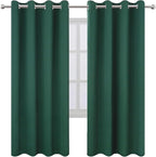LEMOMO Blackout Curtains 66 x 72 Inch Long Dark Green Curtains Set of 2 Panels Room Darkening Curtains for Bedroom and Living Room