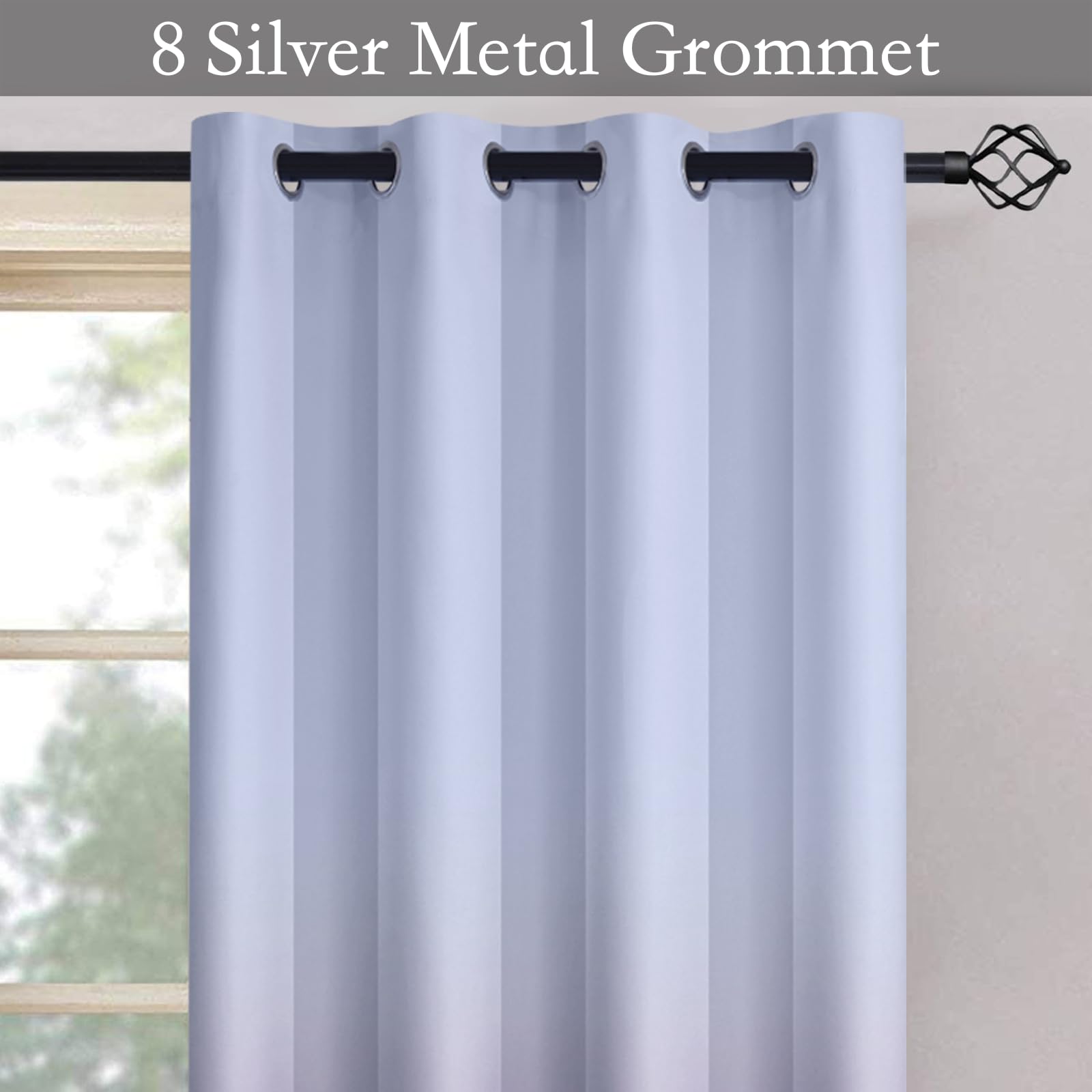 SimpleHome Ombre Gradient Purple White to Gray Curtains for Bedroom,52Wx84L
