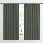 NICETOWN Bedroom Curtains Blackout Draperies - All Season Thermal Insulated Solid Rod Pocket Top Blackout Curtains/Drapes for Kid's Room (Dark Mallard, 1 Pair, 62 x 63 Inch)
