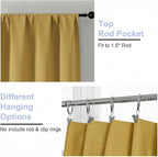 Simplebrand Ava Bright Gold Blackout Curtains for Bedroom 84 Inch Length 2 Panels Set, Solid Thermal Insulated Privacy Nursery Window Treatment Curtains Blackout Drapes, W40 x L84 Inch, Bright Gold