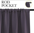 NICETOWN Room Darkening Curtains for Bedroom, Greyish Purple, Set of 2 Panels, 62 x 84 Inch, Triple Weave Home Decoration Thermal Insulated Solid Drapes for Patio Door