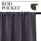 NICETOWN Blackout Curtains for Living Curtains, Greyish Purple, 2 Panels, 42 by 72, Room Darkening Window Curtain Panels, Easy-Care Solid Thermal Insulated Draperies/Drapes for Daughter Room