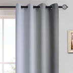 Yakamok 84 Inch Length Gray and Greyish White Gradient Color Ombre Curtains for Bedroom, Room Darkening Thermal Insulated Grommet Window Drapes for Living Room (2 Panels, 52x84 Inch)