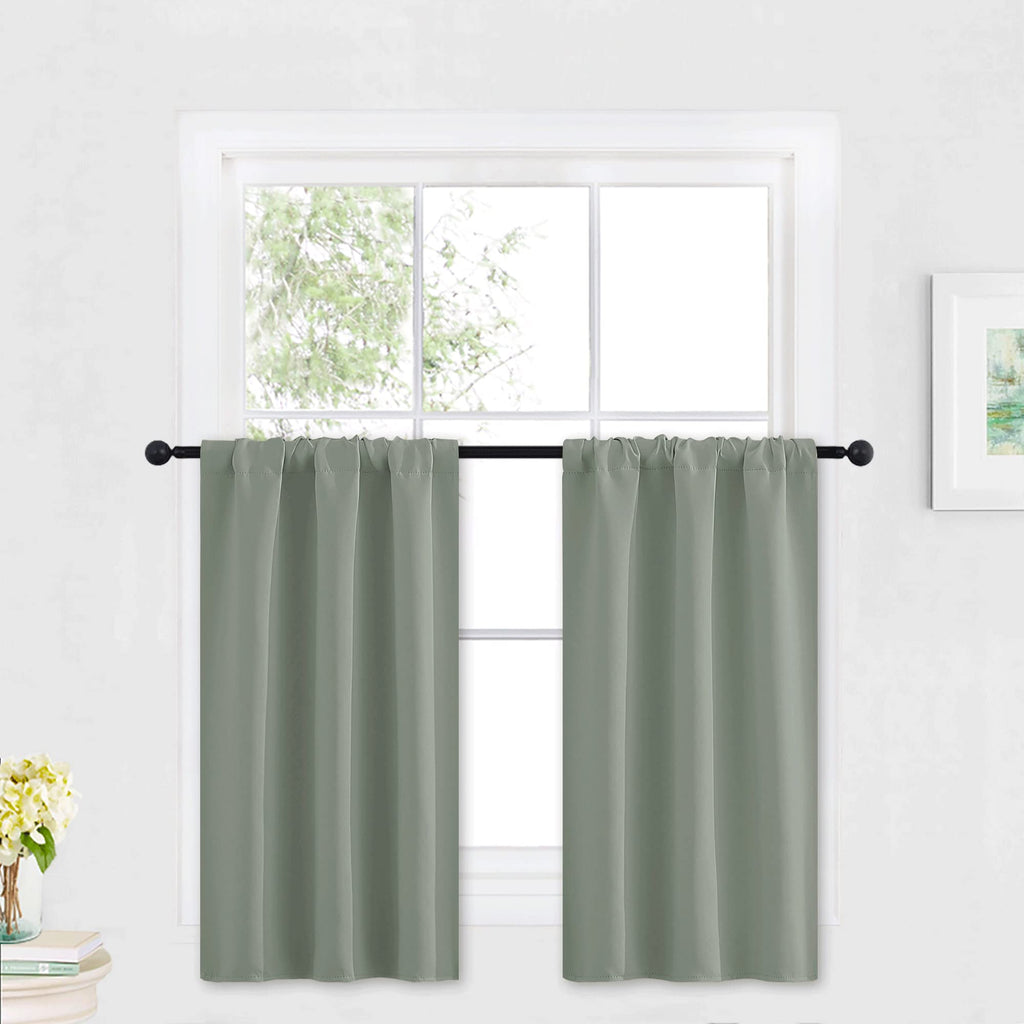 RYB HOME Kitchen Blackout Curtains Over Sink 36 inch Length, Rod Pocket