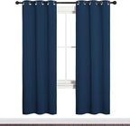 NICETOWN Bedroom Curtain Panels Blackout Draperies, Thermal Insulated Solid Grommet Blackout Curtains/Drapes (Moroccan Blue, 1 Pair, 34 by 72-inch)