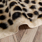 Leopard Area Rug Animals Printed Hide Mats Faux Fur Cowhide Skin Carpet for Home Office, Living Room, Bedroom, 5.2ft x 6.5ft (160 x 200cm)