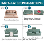 Turquoize 4 Piece Sofa Covers for 3 Cushion Couch Sofa Slipcover Soft Couch Cover for Dogs Washable Furniture Cover with 3 Individual Large Cushion Covers Feature Fabric (Large Sofa, Dark Cyan)