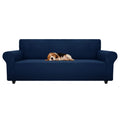 ZNSAYOTX Stretch Oversized Couch Cover Universal Sofa Covers for Living Room Dogs Pet Furniture Protector Spandex Extra Large Sofa Slipcovers with Anti Slip Foam Sticks (Navy Blue, XL Sofa)