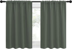NICETOWN Bedroom Curtains Blackout Draperies - All Season Thermal Insulated Solid Rod Pocket Top Blackout Curtains/Drapes for Kid's Room (Dark Mallard, 1 Pair, 34 x 36 Inch)