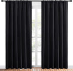 NICETOWN Black Blackout Curtain Blinds - Solid Thermal Insulated Window Treatment Blackout Drapes for Bedroom (2 Panels, 70 inches Wide by 84 inches Long)