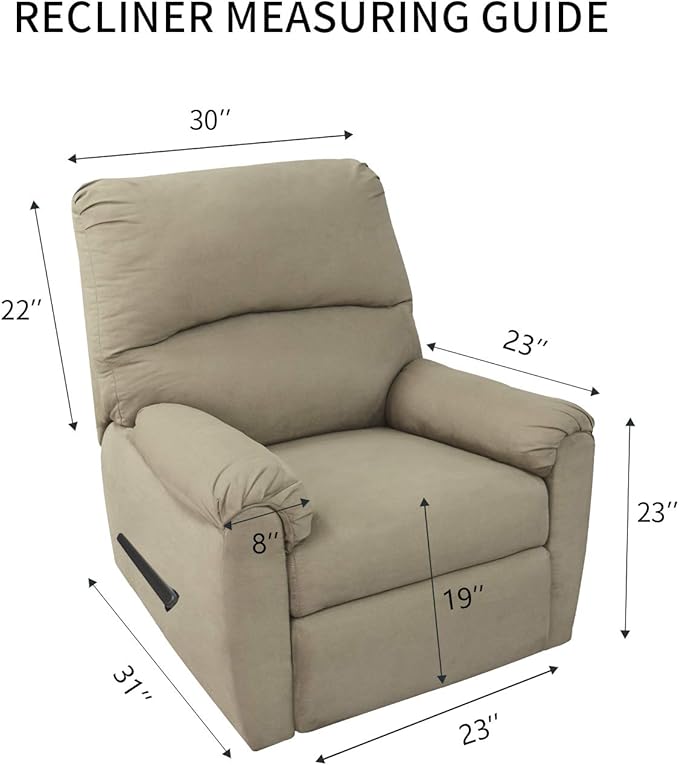 PureFit Super Stretch Chair Sofa Slipcover with Pocket – Spandex Non Slip Soft Couch Sofa Cover, Washable Furniture Protector with Elastic Bottom for Kids, Pets （Recliner, Navy）