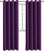 BGment Blackout Curtains - Grommet Thermal Insulated Room Darkening Bedroom and Living Room Curtain, Set of 2 Panels (52 x 95 Inch, Royal Purple)