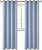 BGment Blackout Curtains for Living Room - Grommet Thermal Insulated Room Darkening Curtains for Bedroom, 2 Panels of 52 x 95 Inch, Spa Blue