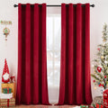 MIULEE Velvet Curtains Christmas Red 52 x 108 Inch Length Set of 2