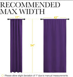 NICETOWN Kitchen Curtains, Short Blackout Curtains & Drapes, Home Decoration Window Treatment Cafe Curtain Panels with Rod Pocket (Royal Purple, 42-inch Wide x 54-inch Long, 2 Panels)