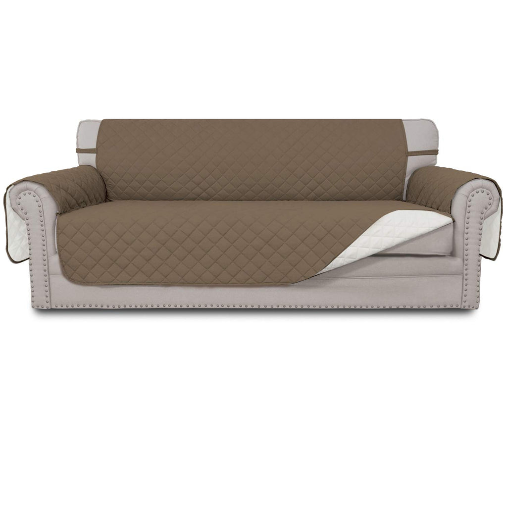 Easy-Going Reversible Couch Cover, 3 Cushion Sofa, Large, Camel/Ivory