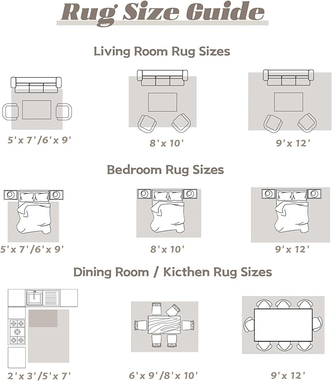 VECARF Area Rug 8x10 Washable Rug, Vintage Boho Medallion Rugs Non-Slip Soft Low Pile Large Distressed Rug Indoor Retro Carpet for Living Room Bedroom Dining Room Home Office (Taupe, 8'x10')