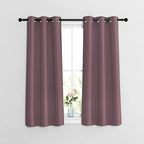 NICETOWN Blackout Small Window Curtains for Bedroom - Window Treatment Thermal Insulated Solid Grommet Room Darkening Vertical Drapes Short Curtains for Kids Room (Set of 2, W37 x L54)