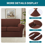 Turquoize 4 Piece Sofa Covers for 3 Cushion Couch Sofa Slipcover Soft Couch Cover for Dogs-Washable Sofa Furniture Cover with 3 Individual Cushion Covers (3 Cushion Sofa, Burnt Brick)