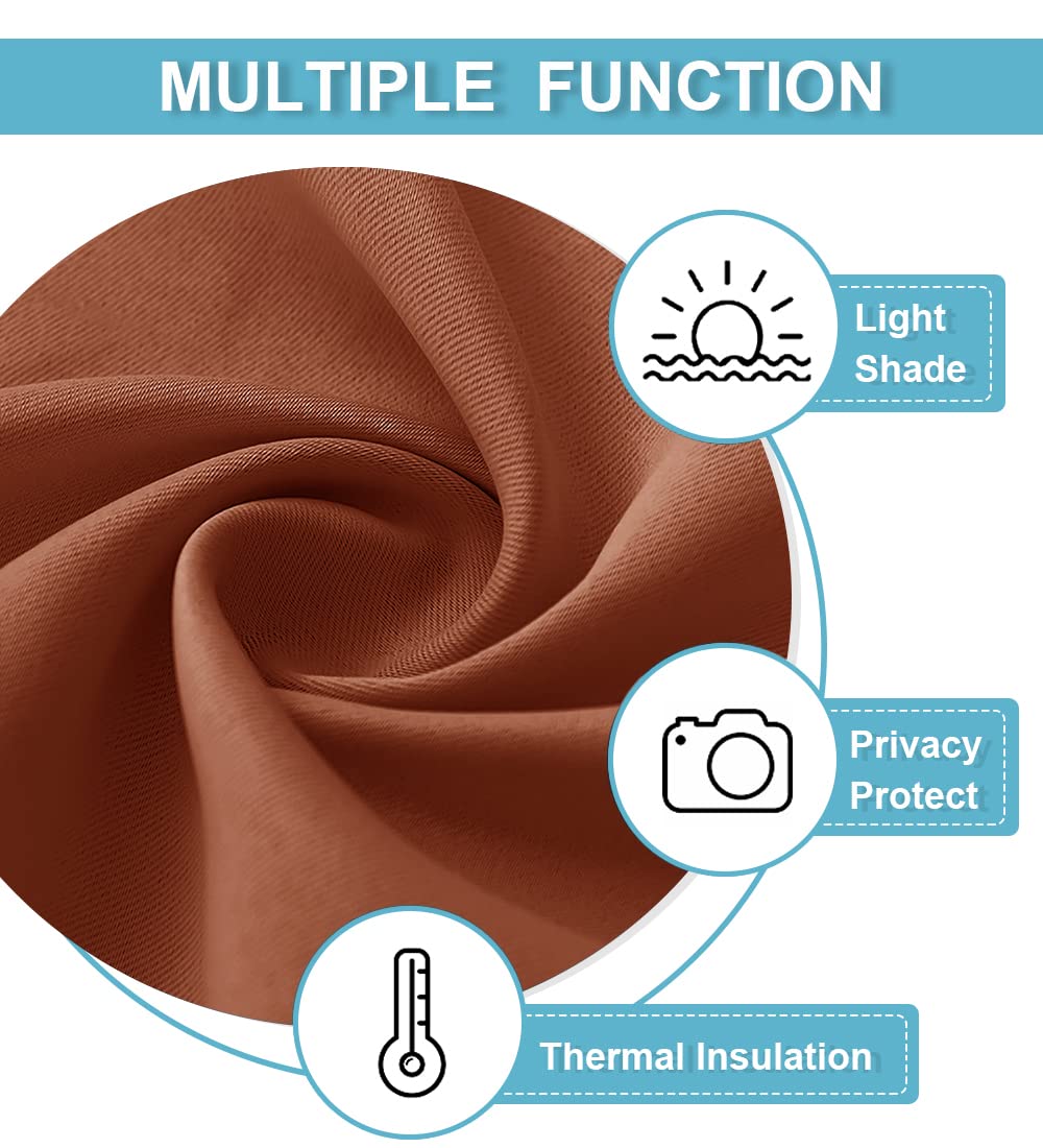 RYB HOME Short Blackout Curtains for Bedroom, Room Darkening Insulated