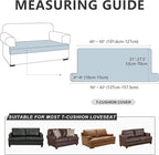 Leather Look Couch Cushion Covers Sofa Seat Slipcovers Sets Couches Furniture Protector for Sectional Armchair Loveseat Pets Kids Stretch Spandex Fabric (1 T-Cushion loveseat, Chocolate)