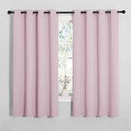 NICETOWN Blackout Curtain Panels for Girls Room, Nursery Essential Thermal Insulated Solid Grommet Top Blackout Drapes (Lavender Pink, 1 Pair, 55 x 68 inches)
