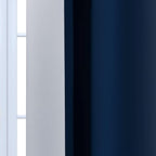 Yakamok Room Darkening Ombre Curtains,Thermal Insulated Grommet Window Drapes, Light Blocking Gradient Color Curtains for Bedroom(Blue and Greyish White, 70x63 Inch, Set of 2)