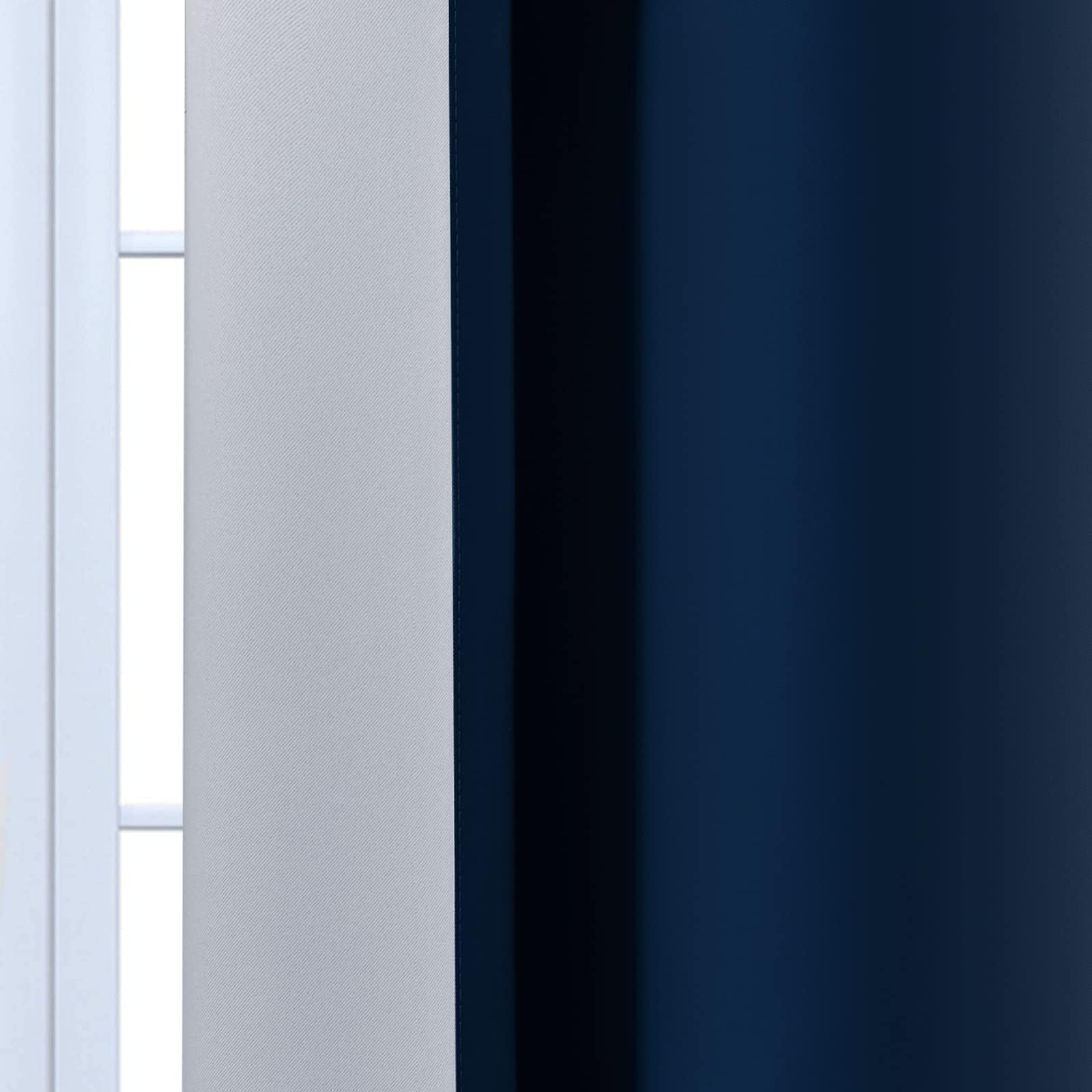 Yakamok Ombre Curtains Blue and Greyish White for Living Room,70Wx63L