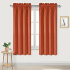DWCN Blackout Curtains Thermal Insulated, Energy Saving & Noise Reducing Bedroom and Living Room Curtains, Burnt Ochre, W 38x L 63 Inch, Set of 2 Rod Pocket Curtain Panels