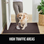 GORILLA GRIP® Ultra Absorbent Front Door Mat Outside Entrance 72x24, Traps Dirt and Moisture, HydroABSORB Indoor Outdoor Doormat Holds Up to 2.75 Cups Water, Stain & Fade Resistant Welcome Mat Coffee