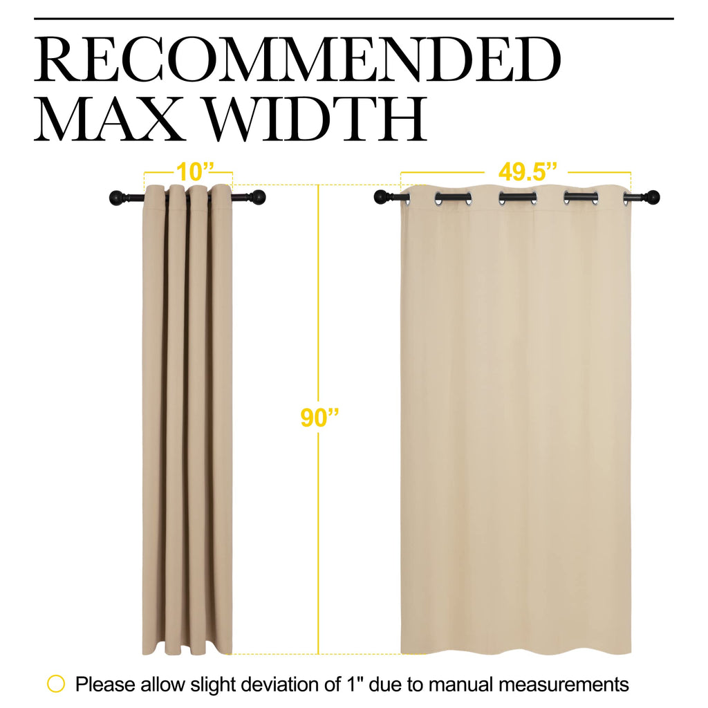 NICETOWN Bedroom Room Darkening Curtains - Triple Weave Microfiber Grommet Top Thermal Insulated Solid Panels/Drapes for Kid's Room (Biscotti Beige, 1 Pair, 55 inches by 90 Inch)