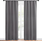 NICETOWN Blackout Curtains 84 for Office - 3 Pass Microfiber Noise Reducing Thermal Insulated Solid Rod Pocket Blackout Window Panels/Drapes (2 Panels, 42 x 84 Inch, Gray)