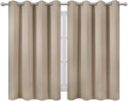 LEMOMO Khaki Thermal Blackout Curtains/52 x 45 Inch/Set of 2 Panels Room Darkening Curtains
