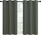 NICETOWN Modern Blackout Short Curtains, Thermal Insulated and Privacy Room Darkening Drape Panels for Boy's Guest Room Door Small Short Window (Dark Mallard, 2 Panels, W42 x L40 -Inch)