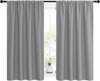 NICETOWN Short Curtains for Small Window - Home Decoration Thermal Insulated Rod Pocket Blackout Blinds & Drapes for Small Windows (Silver Grey, 2 Panels, W42 x L54 -Inch)