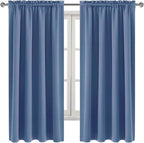 DWCN Blackout Curtains – Thermal Insulated, Energy Saving & Noise Reducing Bedroom and Living Room Curtains, Dusty Blue, W 52x L 63 Inch, Set of 2 Rod Pocket Curtain Panels