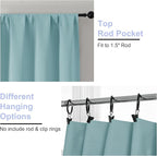 Simplebrand Ava Aqua Blackout Curtains for Bedroom 72 Inch Length 2 Panels Set, Privacy Thermal Insulated Rod Pocket Window Curtains for Patio French Door Front Door, W40 x L72 Inch, Aqua