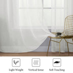 MIULEE 2 Panels Sheer Curtains for Living Room 54 X 102 Inches Ivory