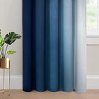 Yakamok Blue Ombre Curtains Room Darkening Grommet Curtains for Bedroom, Light Blocking Thermal Insulated Window Drapes for Living Room(2 Panels, 62x96 Inch)