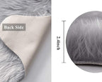 MIULEE Fluffy Rug Soft Shaggy Faux Fur Area Rug Luxury Plush Sheepskin Carpet for Bedroom Living Room Sofa Chair 2 x 3 Feet, Grey