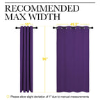 NICETOWN Purple Blackout Curtains 96 inches Long, Niose Reducing and Thermal Insulated Room Darkening Curtains for Girls Bedroom Living Room Window Decoration (55 inches Wide, 2 Panels)
