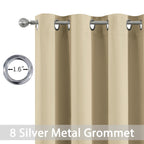 Yakamok Room Darkening Curtains 52x90 inch Length Beige-Living Room