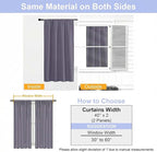 Simplebrand Ava Greyish Purple Short Blackout Curtains for Bedroom 45 Inches Long 2 Panels Set, Solid Thermal Insulated, Energy Saving Window Treatment Curtains Blackout Drapes, W40 x L45 Inch