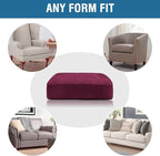 H.VERSAILTEX Velvet Stretch Couch Cushion Cover Plush Cushion Slipcover for Chair Cushion Furniture Protector Seat Cushion Sofa Cover (1 Piece Armchair Cushion Covers, Burgundy)