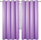LEMOMO Blackout Curtains 66 x 72 Inch Long Lavender Curtains Set of 2 Panels Room Darkening Curtains for Bedroom and Living Room