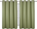 LEMOMO Sage Green Thermal Blackout Curtains/52 x 45 Inch/Set of 2 Panels Room Darkening Curtains