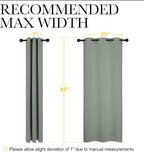 NICETOWN Bedroom Curtain Panels Blackout Draperies, Thermal Insulated Solid Grommet Blackout Curtains/Drapes (1 Pair, 29 by 45 inches, Greyish Green)