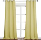 NICETOWN Patio Glass Door Blackout Curtains for Bedrooms & Living Room, Privacy Panel Drapes for Dining & Guest Rooms (Paler Yellow, 42" W x 95" L, 1 Pair)